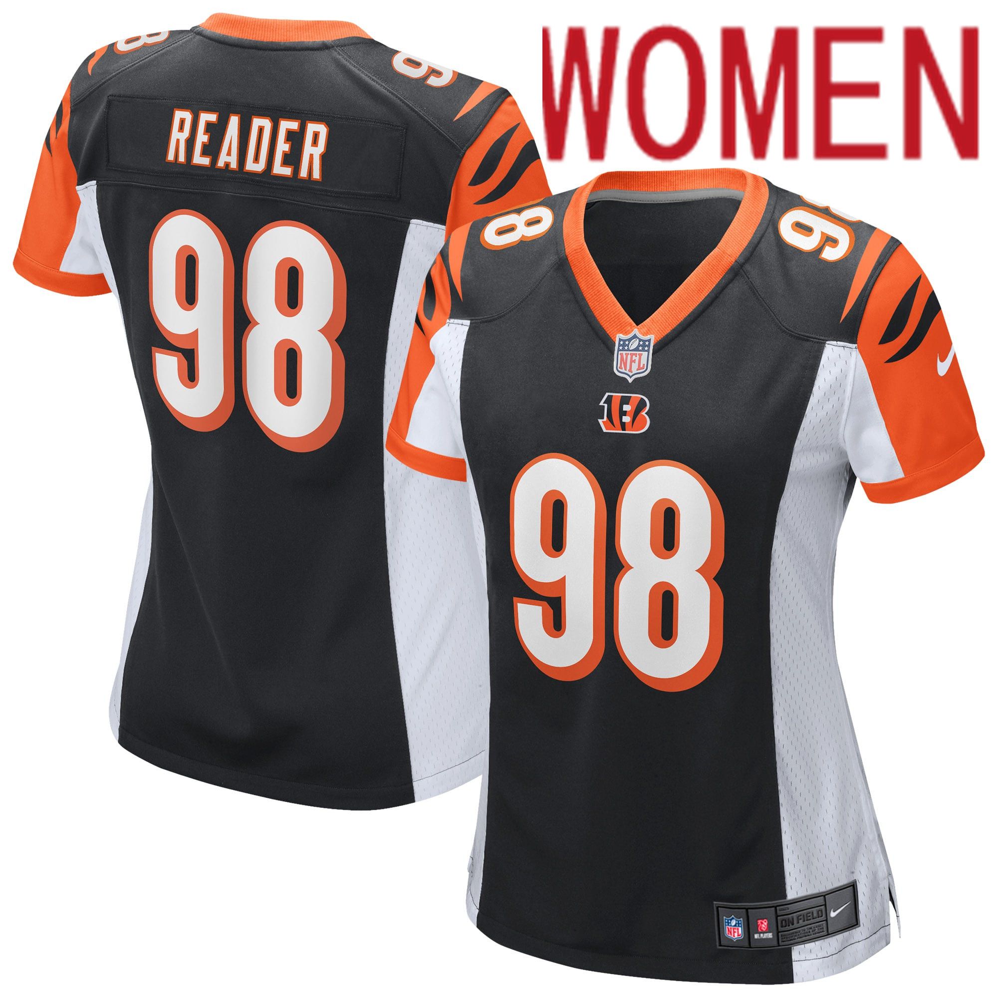 Women Cincinnati Bengals #98 D.J. Reader Nike Black Game NFL Jerseys->women nfl jersey->Women Jersey